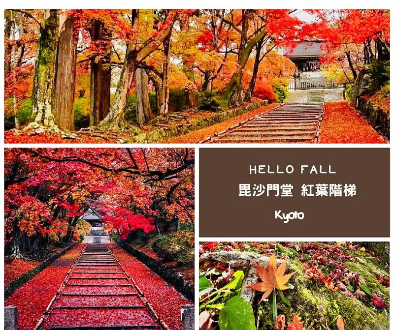 【亞洲，日本】京都紅葉名所～毘沙門堂 門跡 紅葉階梯。（京都賞楓/京都景點）
