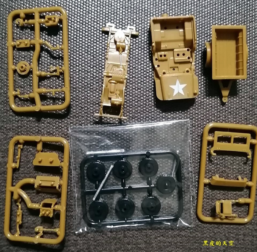 【靜態模型】二戰美制M35二噸半軍卡威利吉普車M12自走砲1/72軍事模型