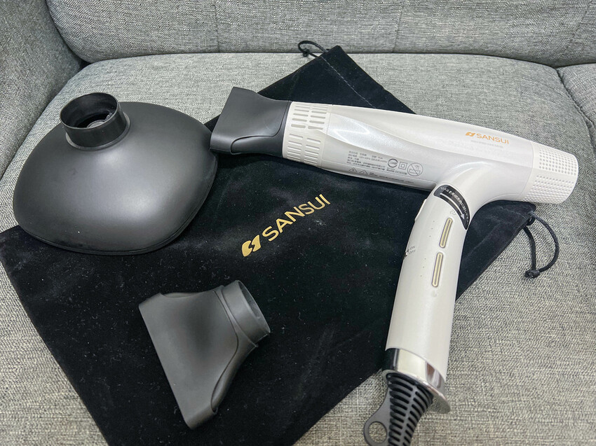 【開箱】SANSUI 山水 極勁正負離子高速吹風機，速乾低噪+負離子柔順，可折疊380g輕手感