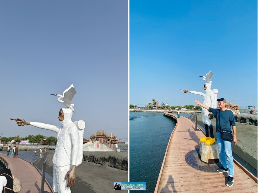 【高雄景點】「彌陀漁港海岸光廊」|網美打卡必拍海中木棧道|玩水沙灘溜滑梯 |阿部乳坊旅人系列欣賞|