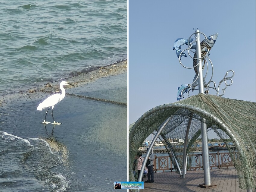 【高雄景點】「彌陀漁港海岸光廊」|網美打卡必拍海中木棧道|玩水沙灘溜滑梯 |阿部乳坊旅人系列欣賞|