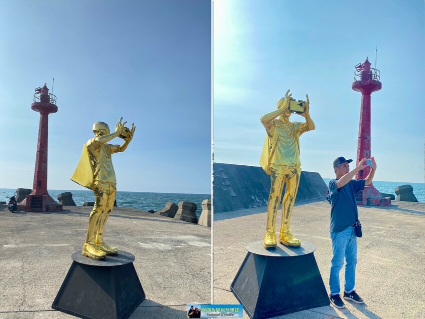 【高雄景點】「彌陀漁港海岸光廊」|網美打卡必拍海中木棧道|玩水沙灘溜滑梯 |阿部乳坊旅人系列欣賞|