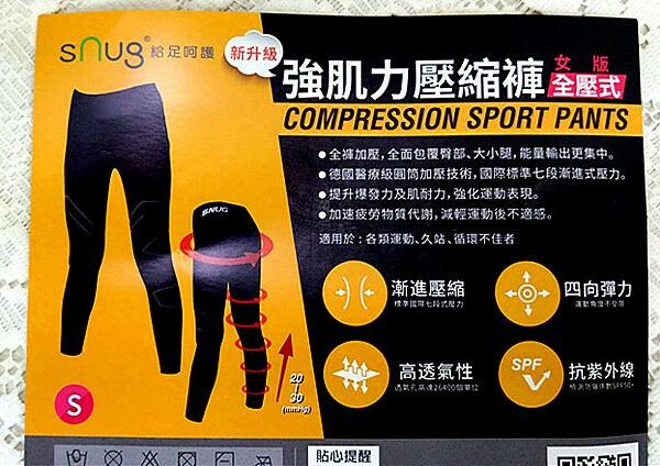 不鐵腿神褲推薦｜【sNug】全壓式強肌力壓縮褲，分段加壓/穩