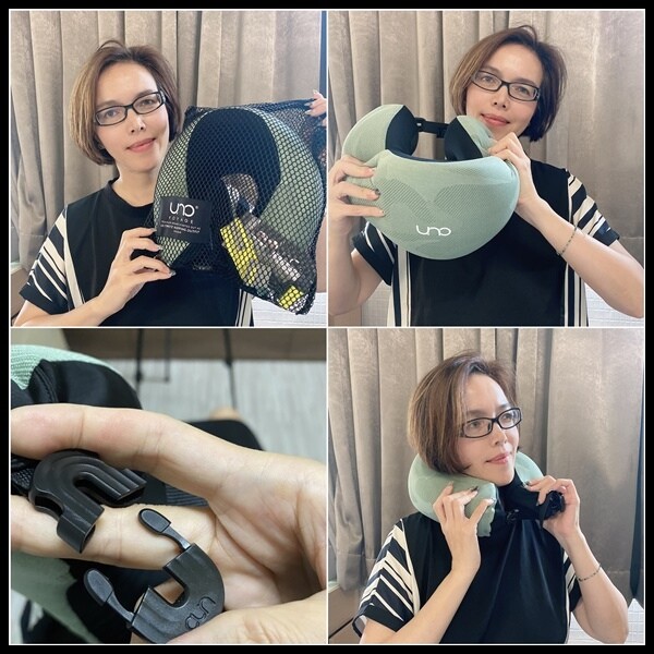 【UNO®】 【Knit 織麻頸枕 威尼斯 綠 】採用竹炭記