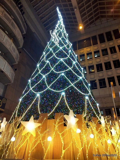 Taipei Christmas tree and street decoration series 1 --- Breeze department store sponsered   Christmas tree at Taipe railway station, Taipei, Taiwan, Nov 20, 2023 by SJKen.