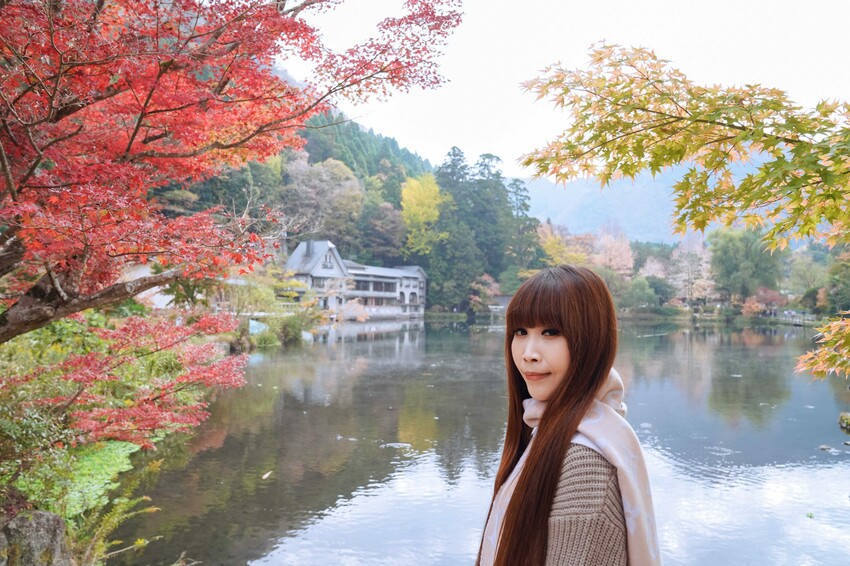 【九州大分│景點】金麟湖Cafe La Ruche湖畔咖啡廳。首次來九州必訪景點，湖面飄著水氣，宛如仙境