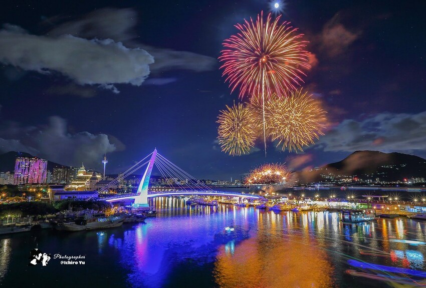 新北市淡水區【淡水漁人碼頭煙火】淡水八里煙火拍攝點‧觀賞地點‧施放時間‧砲台位置‧交通‧公車‧渡輪│如何手機拍攝煙火‧手