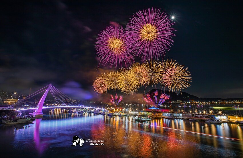 新北市淡水區【淡水漁人碼頭煙火】淡水八里煙火拍攝點‧觀賞地點‧施放時間‧砲台位置‧交通‧公車‧渡輪│如何手機拍攝煙火‧手