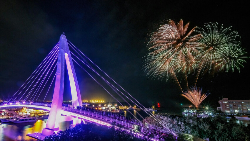 新北市淡水區【淡水漁人碼頭煙火】淡水八里煙火拍攝點‧觀賞地點‧施放時間‧砲台位置‧交通‧公車‧渡輪│如何手機拍攝煙火‧手