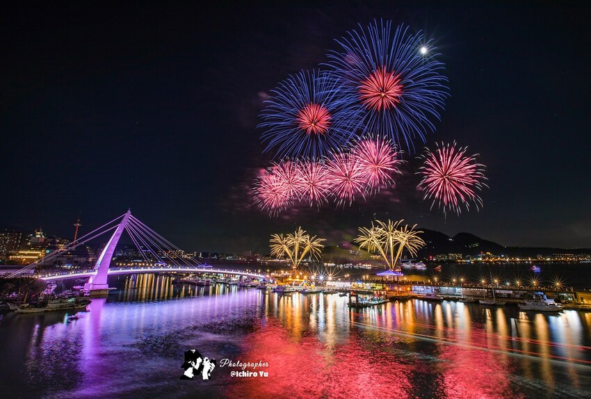 新北市淡水區【淡水漁人碼頭煙火】淡水八里煙火拍攝點‧觀賞地點‧施放時間‧砲台位置‧交通‧公車‧渡輪│如何手機拍攝煙火‧手