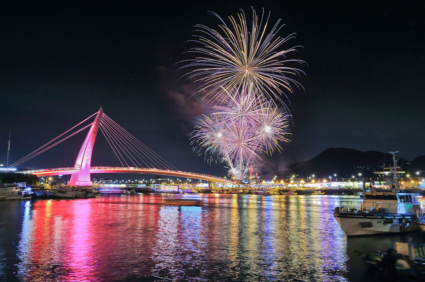 新北市淡水區【淡水漁人碼頭煙火】淡水八里煙火拍攝點‧觀賞地點‧施放時間‧砲台位置‧交通‧公車‧渡輪│如何手機拍攝煙火‧手