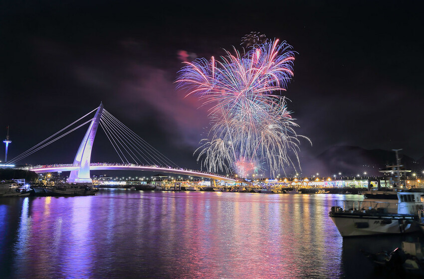 新北市淡水區【淡水漁人碼頭煙火】淡水八里煙火拍攝點‧觀賞地點‧施放時間‧砲台位置‧交通‧公車‧渡輪│如何手機拍攝煙火‧手