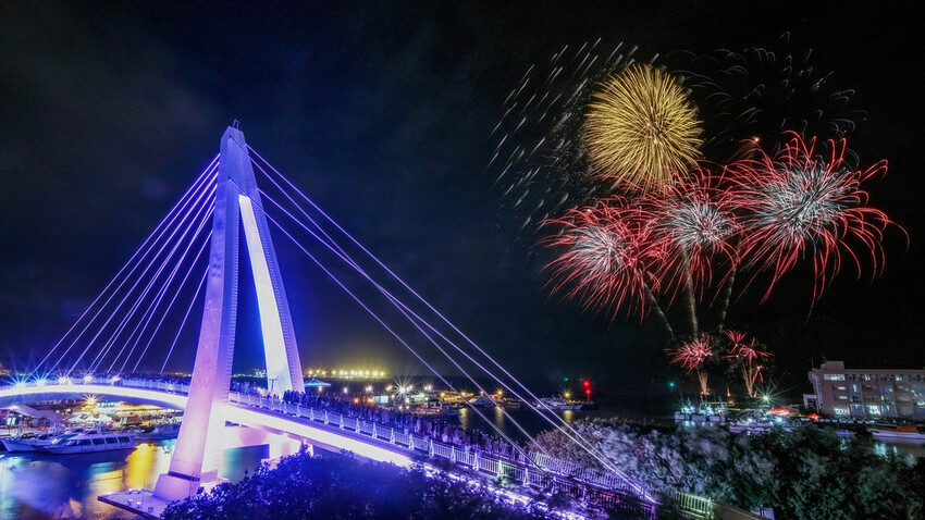 新北市淡水區【淡水漁人碼頭煙火】淡水八里煙火拍攝點‧觀賞地點‧施放時間‧砲台位置‧交通‧公車‧渡輪│如何手機拍攝煙火‧手