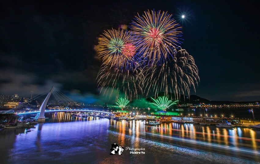 新北市淡水區【淡水漁人碼頭煙火】淡水八里煙火拍攝點‧觀賞地點‧施放時間‧砲台位置‧交通‧公車‧渡輪│如何手機拍攝煙火‧手