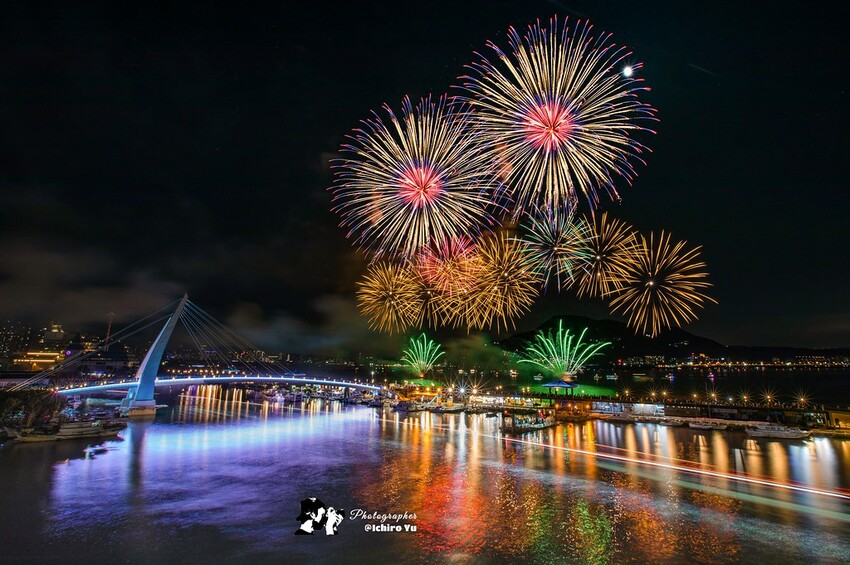 新北市淡水區【淡水漁人碼頭煙火】淡水八里煙火拍攝點‧觀賞地點‧施放時間‧砲台位置‧交通‧公車‧渡輪│如何手機拍攝煙火‧手