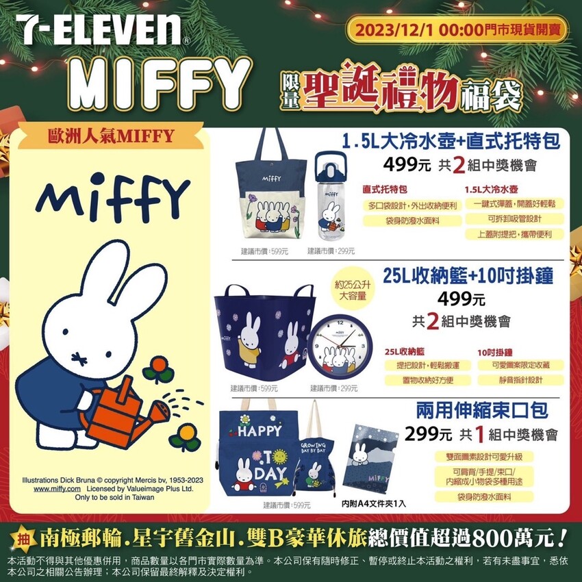 2023年7-ELEVEN聖誕禮物福袋/聖誕節交換禮物推薦!提早慶新年!7-11新年福袋前部曲/7款卡通聯名-史努比/Hello