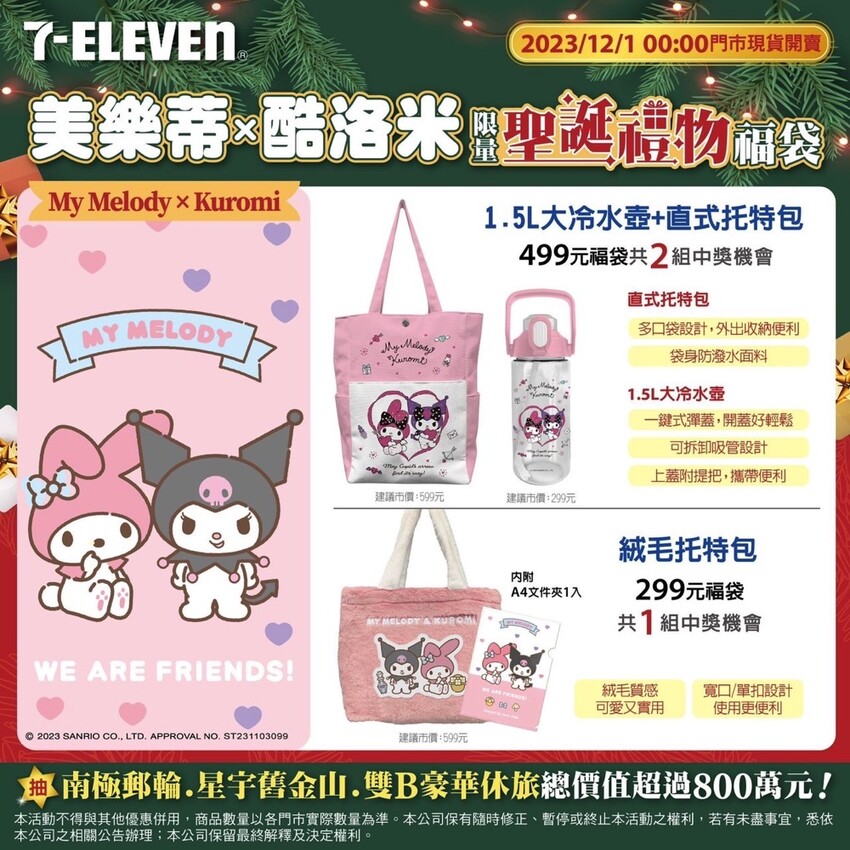 2023年7-ELEVEN聖誕禮物福袋/聖誕節交換禮物推薦!提早慶新年!7-11新年福袋前部曲/7款卡通聯名-史努比/Hello
