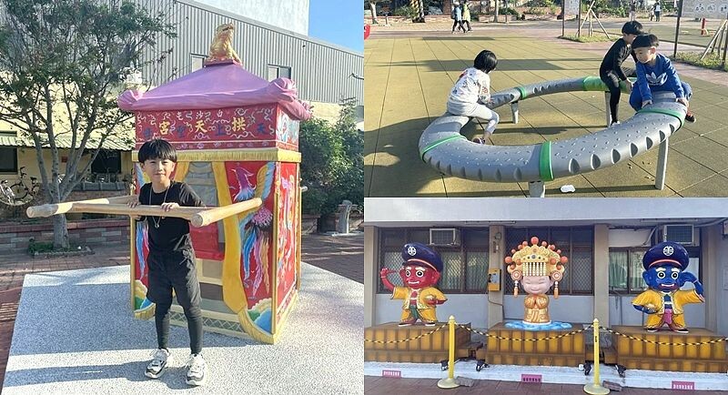 苗栗縣通霄鎮【苗栗景點】白沙屯車站 有媽祖保庇的車站,Q版媽祖敲可愛!有ubike租借站,暢玩各景點遊玩。一旁小公園還