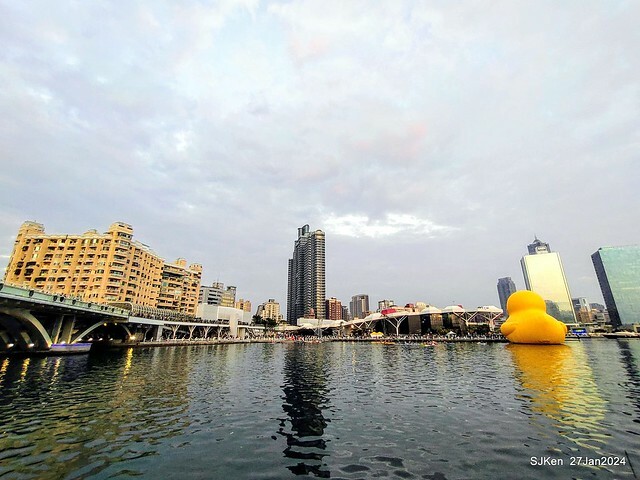 「黃色小鴨 Rubber Duck」由荷蘭藝術家霍夫曼(Florentijn Hofman)創作 exhibitied at Koashiung harbour from 2024.01.27 ~ 2024.02.25, by SJKen, Jan 27, 2024.