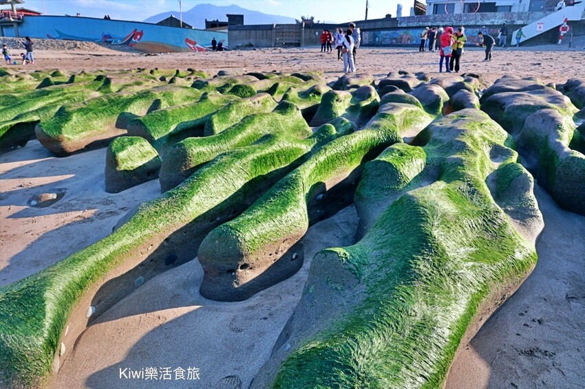 新北市石門區新北石門老梅綠石槽|石門季節限定景點抹茶地毯超療癒!湛藍海洋搭配限定場景只有這裡才有!