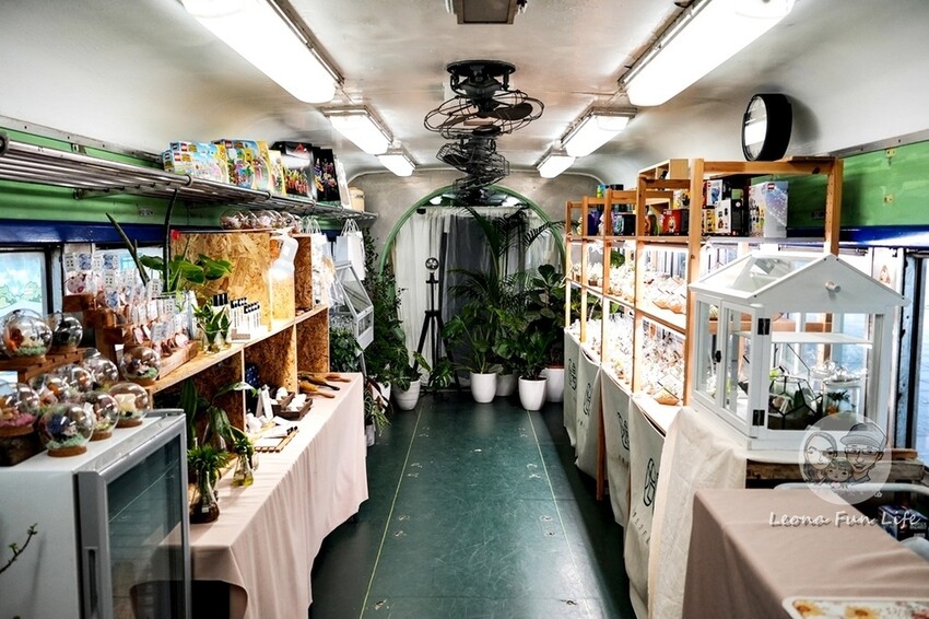 台中新店|微景火車店-DR2700型柴油客車上的綠植小店,多肉觀葉植物還有綠藻球!