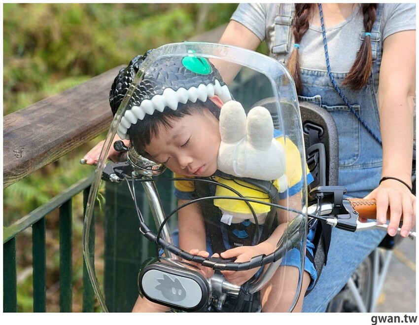 日月潭親子腳踏車推薦,騎電輔車暢遊全球十大最美自行車道,還會送蛙蛙風車耶~