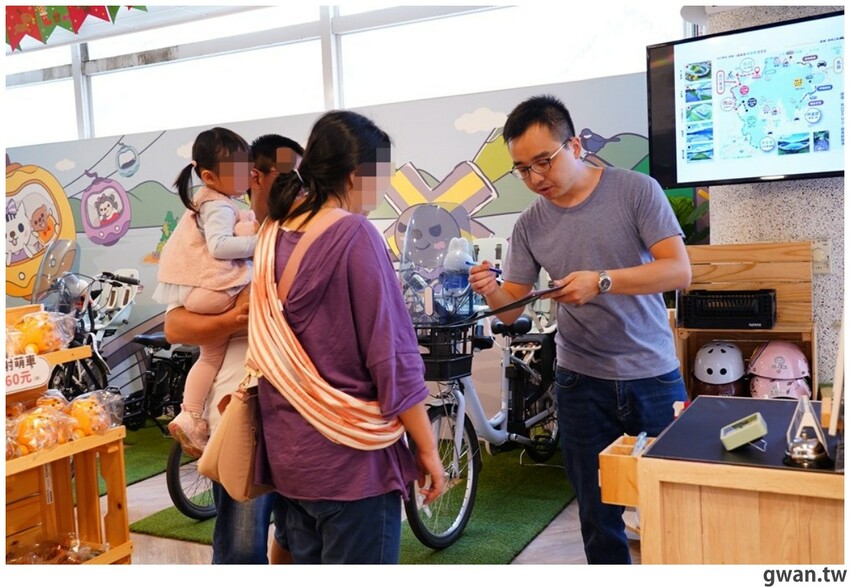 日月潭親子腳踏車推薦,騎電輔車暢遊全球十大最美自行車道,還會送蛙蛙風車耶~