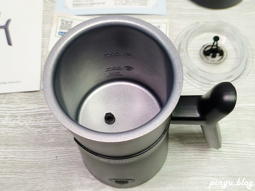 SANSUI山水｜冷熱兩用分離式電動奶泡機 可冷熱奶泡／打發奶蓋／咖啡拉花一機多用