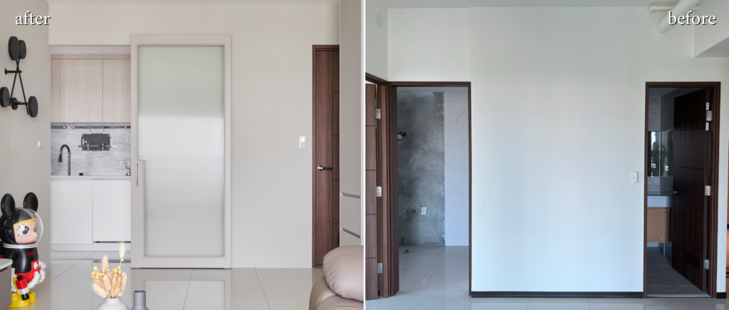 台中室內設計推薦:綻緣空間設計,現代透亮新家,臥室打通大2房