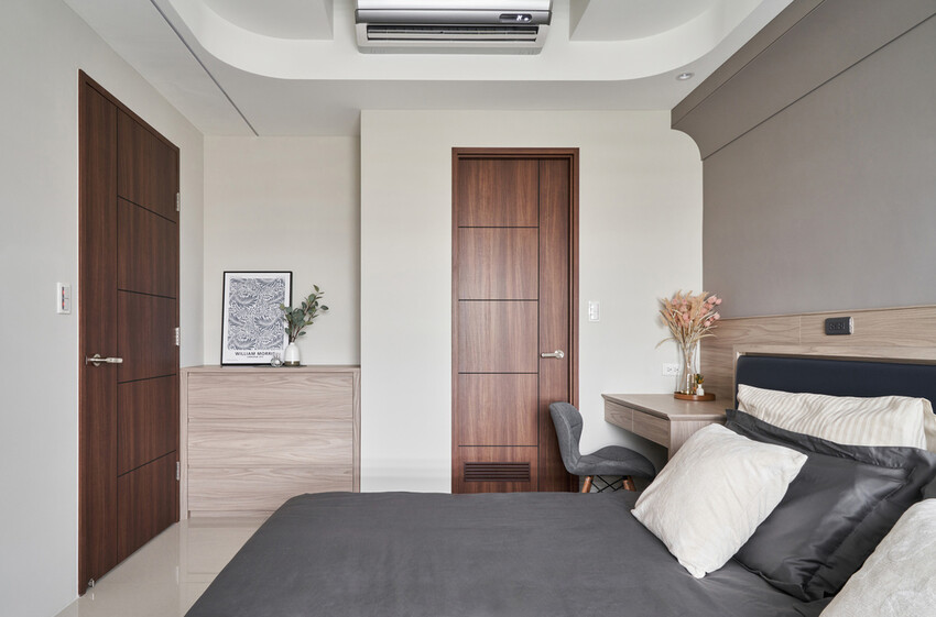 台中室內設計推薦:綻緣空間設計,現代透亮新家,臥室打通大2房