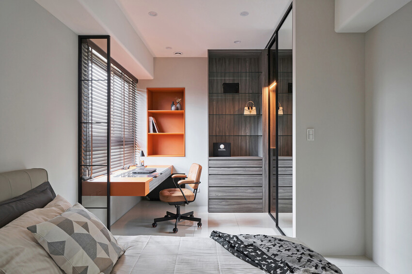 台中室內設計推薦:綻緣空間設計,現代透亮新家,臥室打通大2房