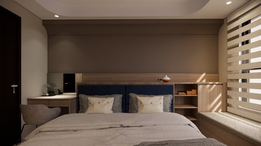 台中室內設計推薦:綻緣空間設計,現代透亮新家,臥室打通大2房