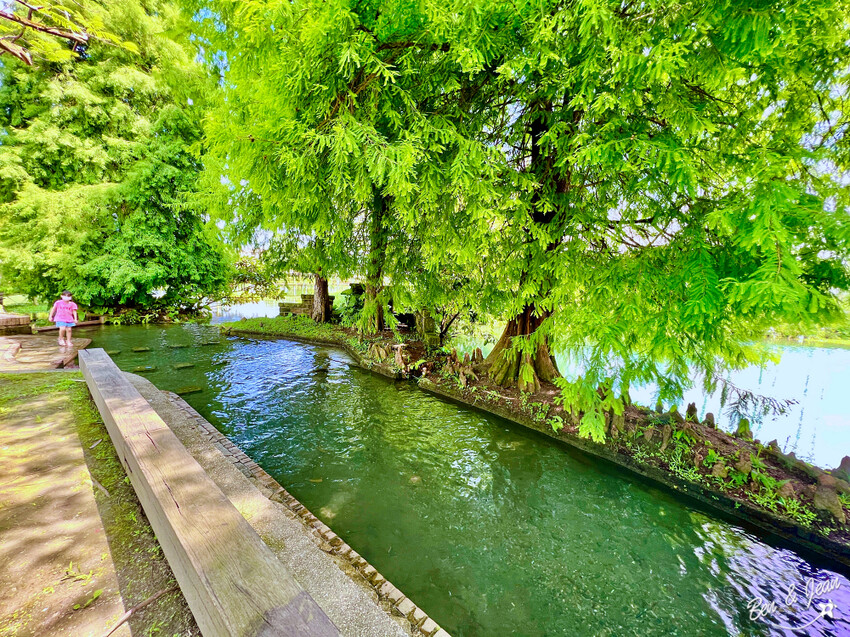宜蘭縣員山鄉雷公埤》免門票湧泉戲水景點、落羽松秘境、木樁棧橋、環湖步道