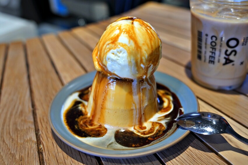 日本【大阪】中崎町|OSA COFFEE,香濃厚實布丁冰淇淋,機場概念主題咖啡廳