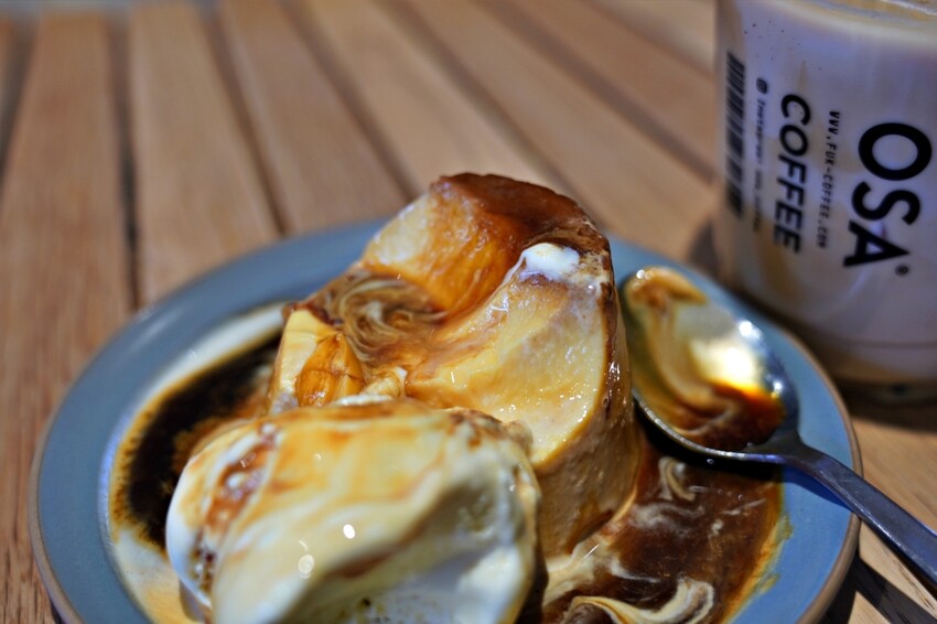 日本【大阪】中崎町|OSA COFFEE,香濃厚實布丁冰淇淋,機場概念主題咖啡廳