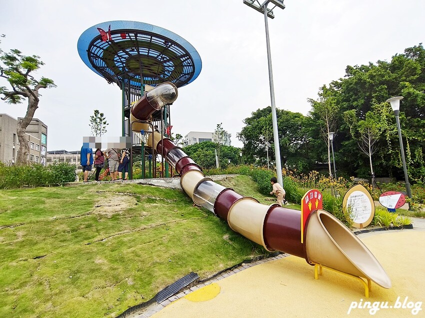 彰化縣員林市彰化特色公園｜員林三和公園 員林共融式公園  3層樓高塔溜滑梯 首座四合一公園