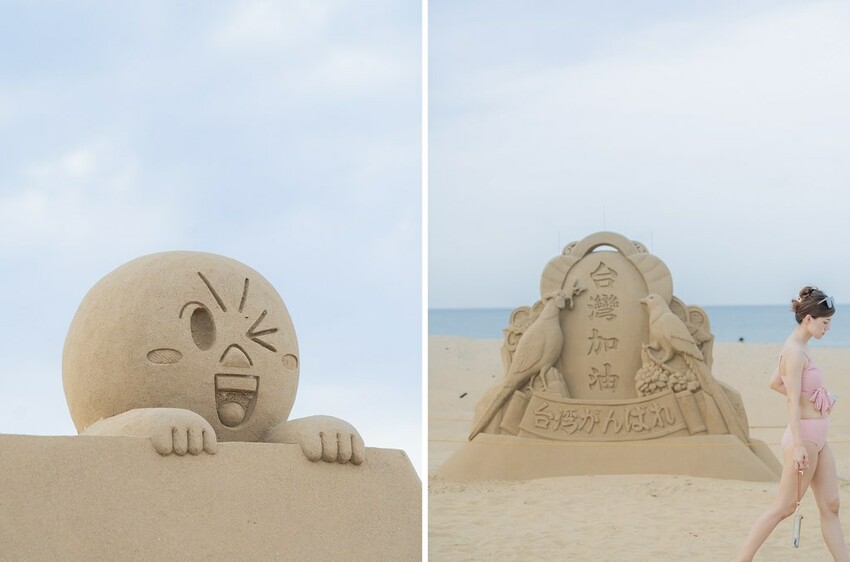福隆沙雕藝術季 》LINE FRIENDS 明星沙雕主題、粉 DSC03612-side