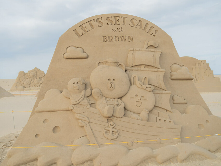 福隆沙雕藝術季 》LINE FRIENDS 明星沙雕主題、粉 DSC03618