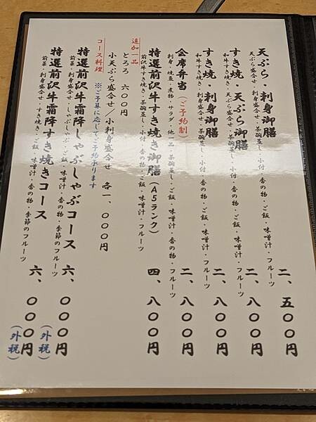 日本橋よつ谷壽喜燒定食