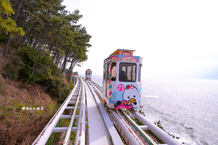 釜山海雲台藍線公園,海雲台天空膠囊列車,釜山美麗海岸風光一覽