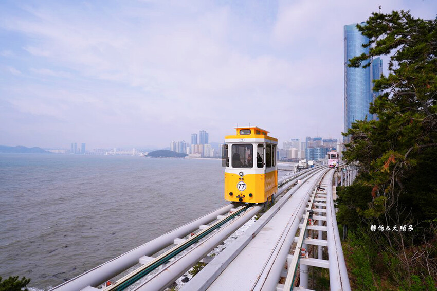 釜山海雲台藍線公園,海雲台天空膠囊列車,釜山美麗海岸風光一覽