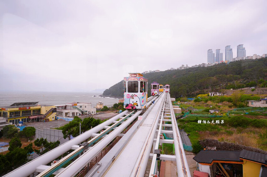 釜山海雲台藍線公園,海雲台天空膠囊列車,釜山美麗海岸風光一覽