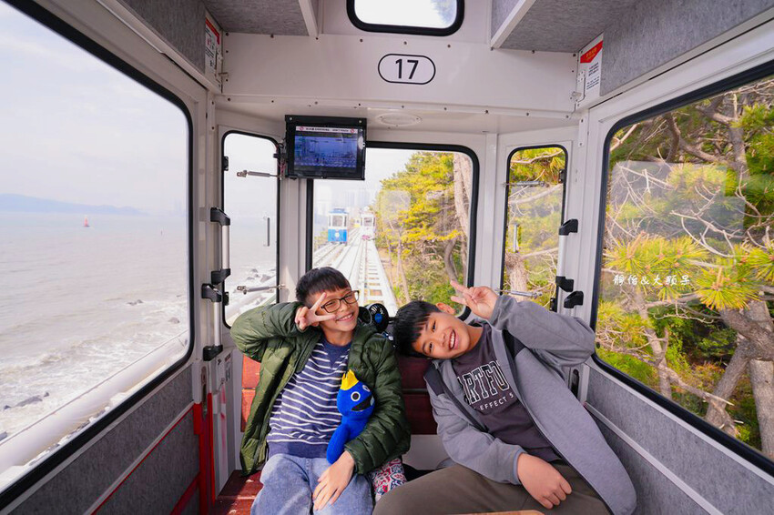 釜山海雲台藍線公園,海雲台天空膠囊列車,釜山美麗海岸風光一覽