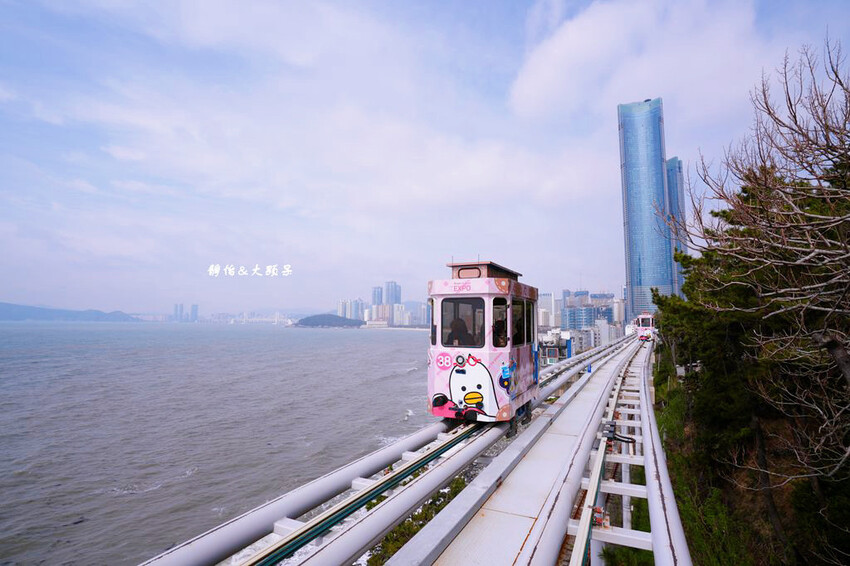 釜山海雲台藍線公園,海雲台天空膠囊列車,釜山美麗海岸風光一覽
