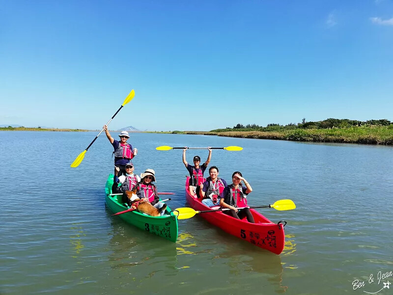 宜蘭縣五結鄉宜蘭五結一日遊》蘭陽溪口休閒農業區景點～精采獨木舟、蝦丸DIY 、釣蝦體驗，特色下午茶