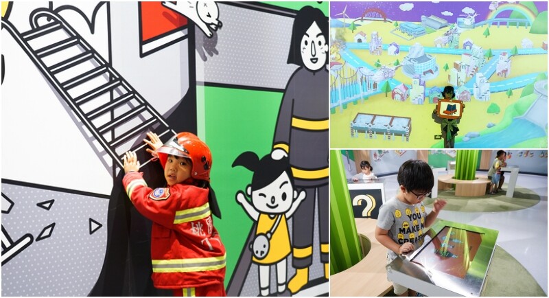 桃園市八德區桃園防災教育館》室內免費入場當一日小小消防員羅伊，多元的互動體驗、充滿了娛樂性與知識性