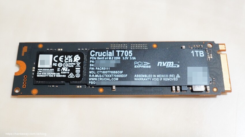 【開箱】美光Micron Crucial T705 PCle