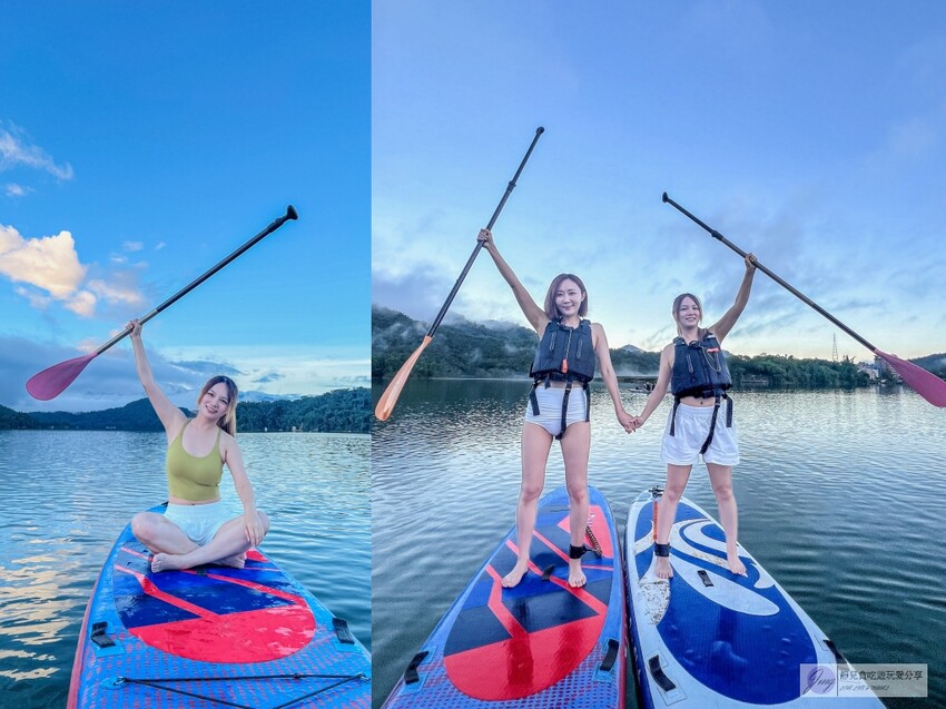 早起真的太值得了！在湖上划SUP迎接日出，還能拿到專屬的空拍攝影短影片，完全是新手也能輕鬆上手的完美體驗。