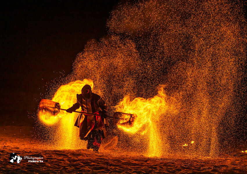 新北市金山區【新北活動】2024北海夜金閃閃-北海潮與火│金山中角灣衝浪基地沙灘區│交通‧公車‧台灣好行│如何拍火舞‧拍攝