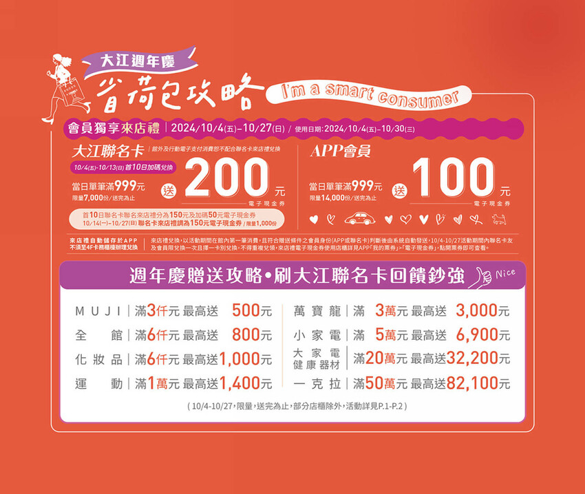 悠遊逛週年慶!讓你優雅逛街也不失美麗!輕鬆享優惠〜饗美食〜想